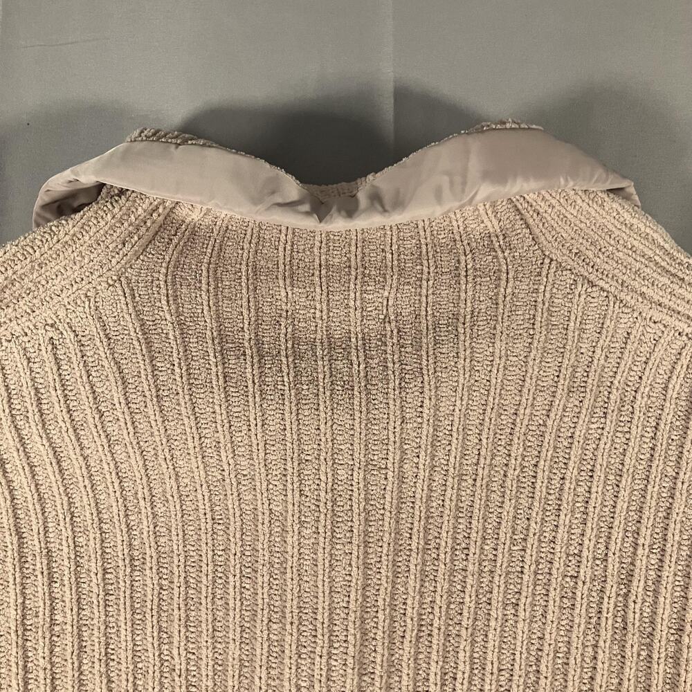 FLX Sweater Jacket Womens XL Tan Full Zip Ribbed‎ Knit Polyester Drawstring - Picture 15 of 15